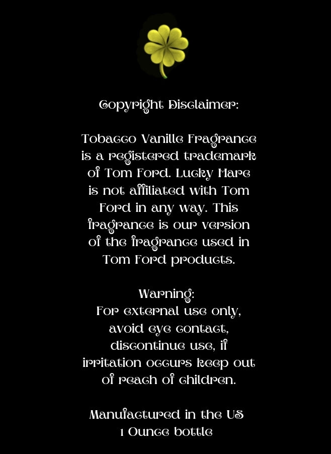 Tobacco Vanilla (Tom Ford) Beard Oil 1 Oz.